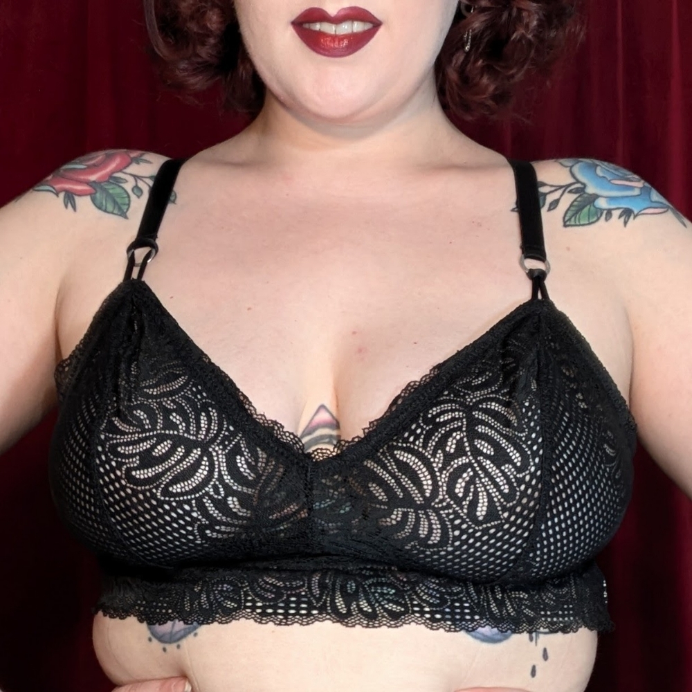 Aerie sheer black lace bralette